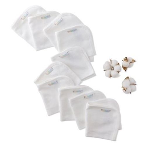 Butterblu RIVER 10-Pack Baby Wash Cloths White One Size