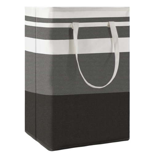 DOKEHOM 80L Freestanding Laundry Hamper with Handle, Collapsible Large Cotton Storage Basket for Clothes (Gradient Grey)
