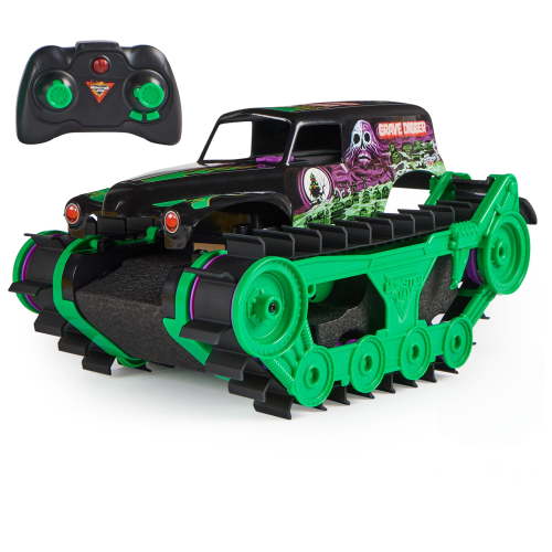 Monster Jam, Grave Digger Trax RC, 1:15 Scale, All-Terrain Remote Control Monster Truck