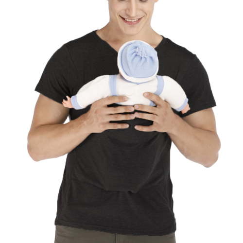 amropi Men's Baby Carrier Soothe V Neck Short Sleeve Kangaroo T Shirt Black,M