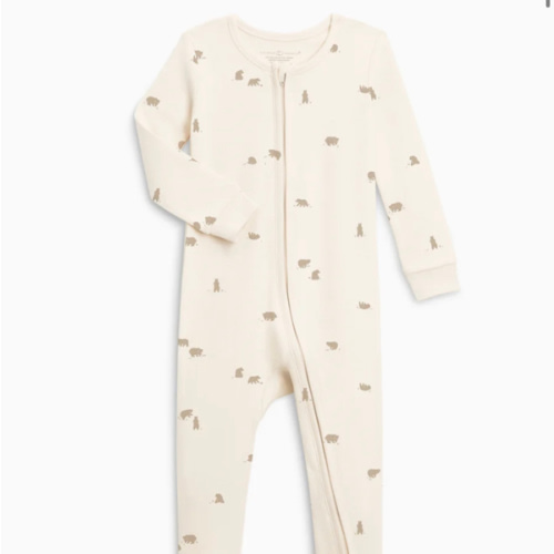 Peyton Zipper Sleeper | Bear / Truffle + Thyme