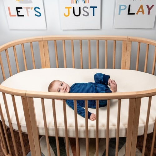 Organic Breathable Oval Crib Mattress For Stokke Sleepi Bed - HipBabyGear