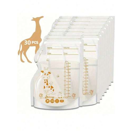 30pcs Breastmilk Storage Bags, 8oz Breastfeeding Milk Pouches With Spill-Proof Pouring Spouts, Flat Design For Space Saving | SHEIN USA