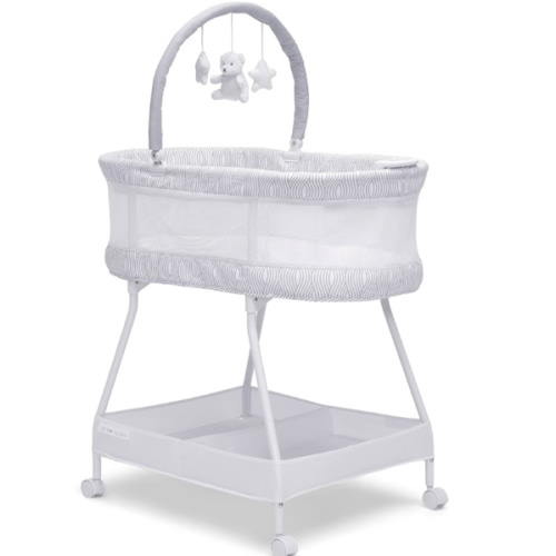 Delta Children Curve Bassinet, White/Grey