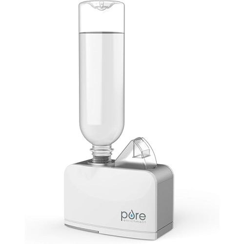 Pure Enrichment MistAire Travel - Ultrasonic Cool Mist Water Bottle Humidifier with Auto Shut-Off, Mood Light, Fold-Out Leg, and Storage Bag for Portable Use at Home, Office, Hotel, and More