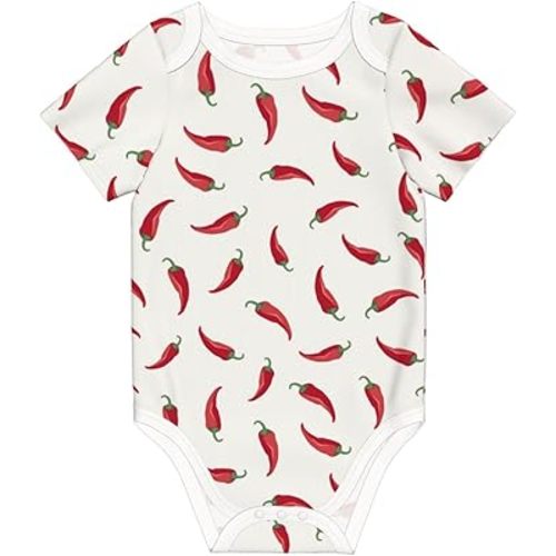Chili Newborn Baby Short Sleeve Bodysuit Infant Romper Baby Boys Girls Clothes 0-24 Months