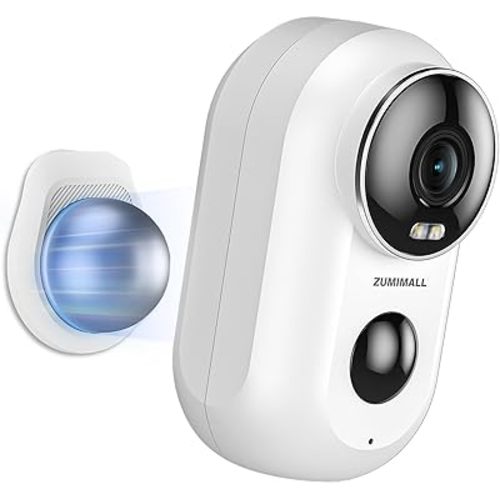 ZUMIMALL Security Cameras Wireless Outdoor with Magnetic Mount, 2K Outdoor Camera Wireless, 2.4G WiFi Battery Cameras for Home Security Indoor,3MP Color Night Vision/130° View/2-Way Talk/SD/Alexa