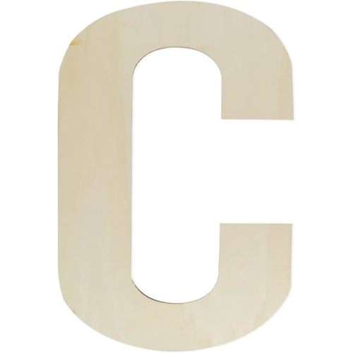 Unfinished Wooden Letters 12 Inch, Large Wood Letter C for Wall Decor
