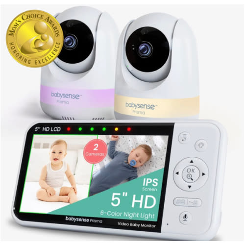 Babysense Prisma: Video Baby Monitor with 2 Cameras, Non Wifi, Split S