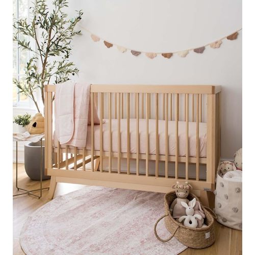 Burt's Bees Baby Essential Organic Cotton Fitted Crib Sheet, Breathable for Boy Girl Standard Crib & Toddler Mattresses