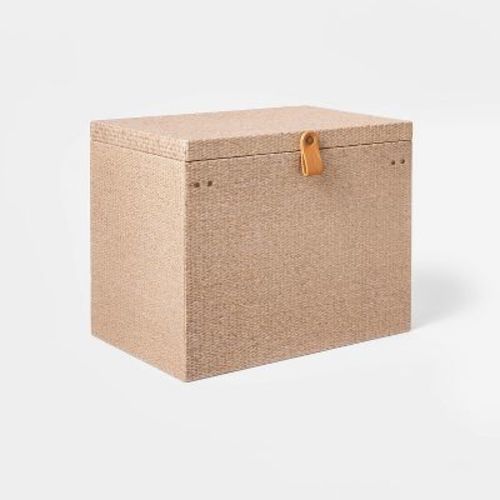 Woven File Box Taupe - Threshold™: Office Desk Organizer, Supplies Holder, , 11.5" H x 14" D x 9" W