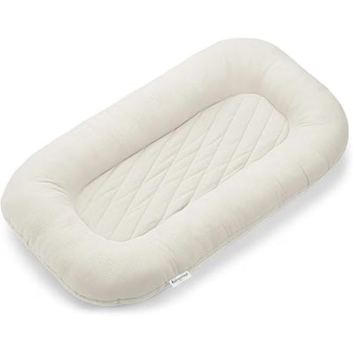 Oversize Baby Lounger for Newborn - 0-12 Months Infant Lounger Breathable Cotton Baby Nest Lounger Playtime Mat for Infant Essentials Baby Shower Gifts (Beige)