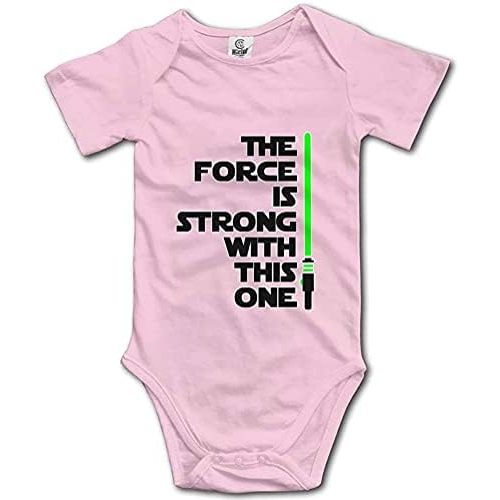 Force is Strong with This One Baby Bodysuit Short Sleeved Infant Tiny Rompers
