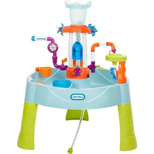 Little Tikes Flowin’ Fun Water Table - Kids’ Outdoor Water Playset with Interchangeable Pipes, Faucets, Tower & Accessories - Encourages Creativity & Sensory Exploration - Ideal for Ages 2 to 5 Years