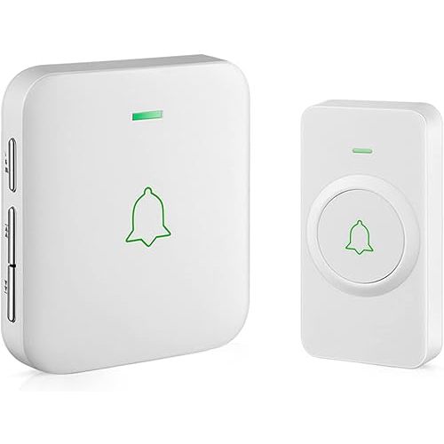 AVANTEK Wireless Doorbell, Mini Waterproof Door Bell Chime Operating at 1000 Feet, CW-11 Doorbell with 52 Melodies, 5 Volume Levels & LED Flash