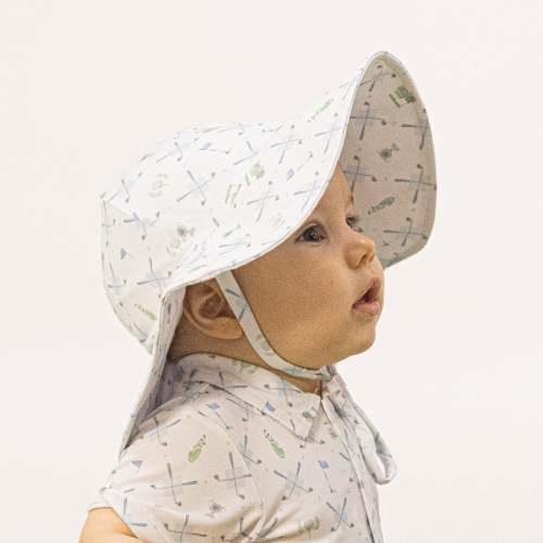 Golf Trellis Blue - Wide Brim Sun Hat – Angel Dear