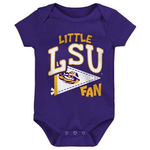 Newborn Outerstuff Purple LSU Tigers Little Banner Bodysuit