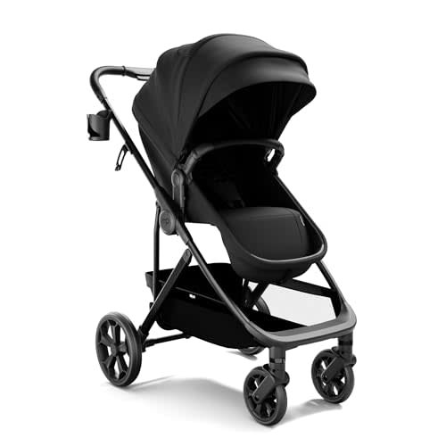 Mompush Wiz Pro 4-in-1 Baby Stroller with Bassinet Mode, Full-Size All-Terrain Premium Stroller from Newborn to Toddler, Snack Tray Included for Easy Feeding & Travel, Lay-Flat in Seconds