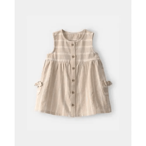 Baby Girl Stripe Sleeveless Dress - Khaki/Ivory | Carter's