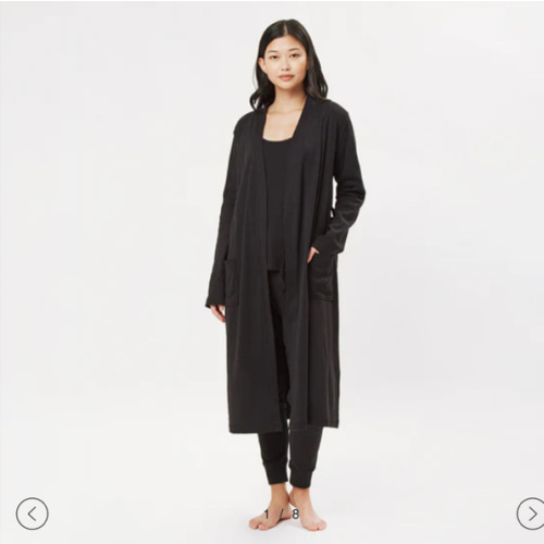 Organic Cotton Robe - Black · Under The Canopy