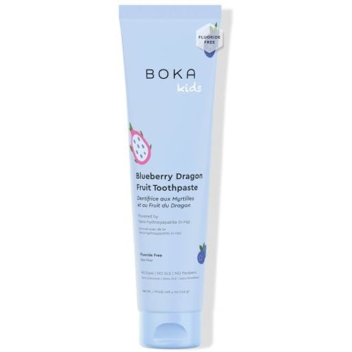 Boka Fluoride Free Toothpaste Nano Hydroxyapatite Toothpaste - Blueberry Dragon Fruit Flavor, 4 oz 1Pk