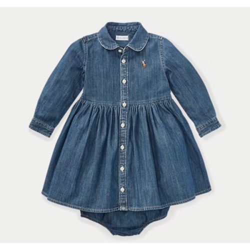 Baby Girls' Shirred Denim Shirtdress | Ralph Lauren