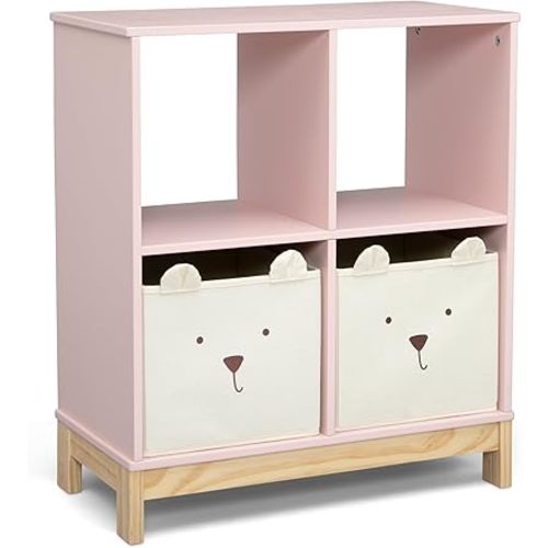 babyGap by Delta Children Brannan Bear Bookcase with Bins, Blush