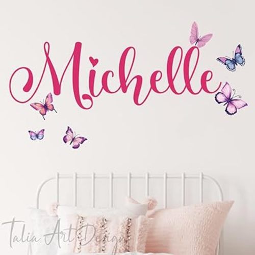 Personalized Wall Sticker with Custom Name,Butterfly Wall Decals for Girls Room and Nursery