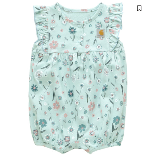 Carhartt Infant Girls' Floral Print Sleeveless Snap Onesie