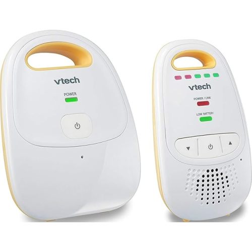 VTech Audio Baby Monitor — No Static DECT 6.0, No WiFi, Hack-Proof | 8Hr Battery, Belt Clip, 1000ft Range, 5-Level Sound Indicator | DM111