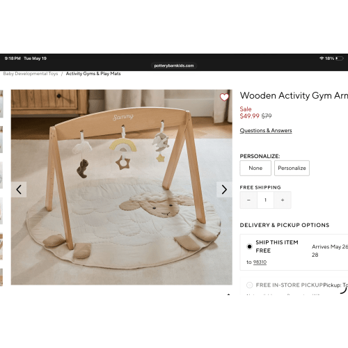 Wooden Activity Gym Arm