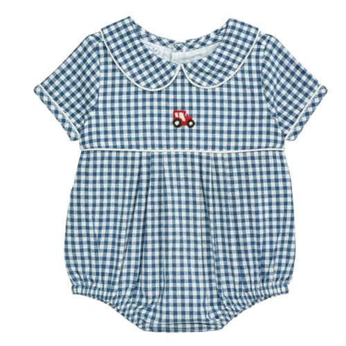 Mud Pie Baby Boy Farm Icon Gingham Bubble