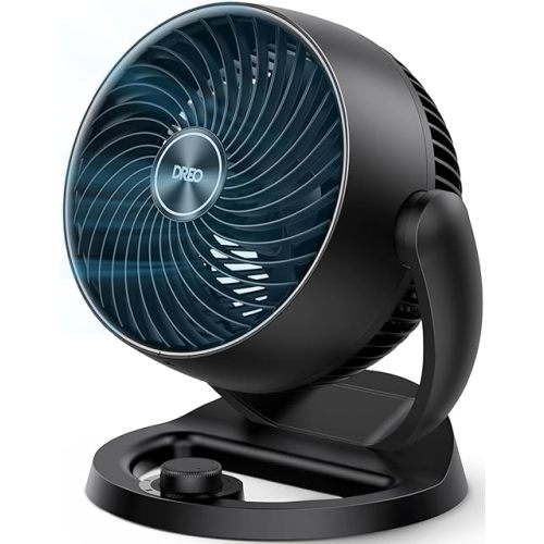DREO Fan for Bedroom, 12 Inches, 70ft Powerful Airflow, 25db Quiet Table Air Circulator Fans for Whole Room, 120° Adjustable Tilt, 3 Speeds, Desktop Fan for Home, Office, Kitchen
