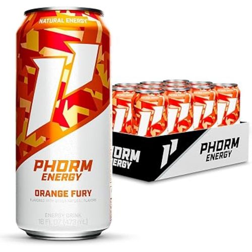 Phorm Energy Drink, Orange Fury, Sugar Free, 16 oz 12 Pack