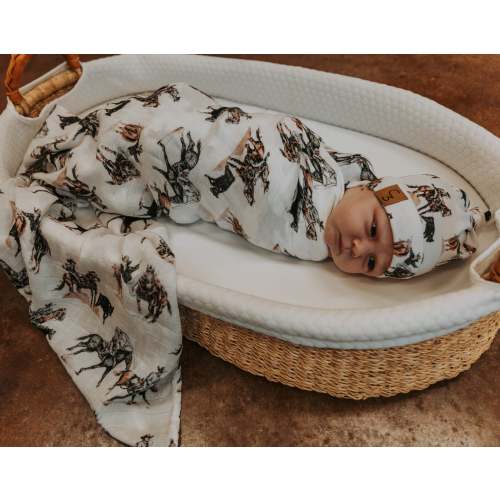 Stop the Clock Bamboo Muslin Swaddle – Cowkid Clothing Company