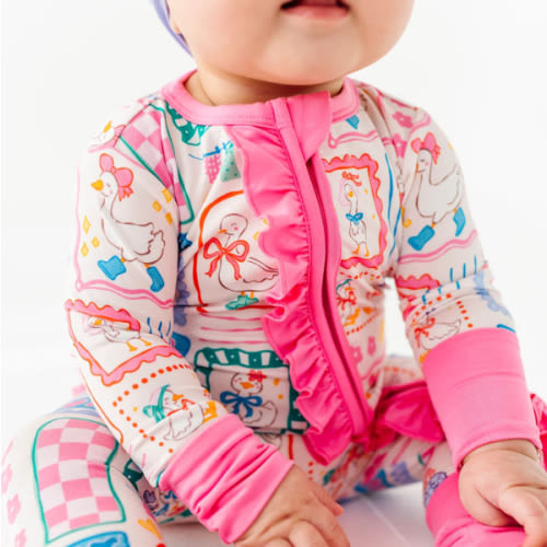 Gilly Goose Ruffle Convertible Romper: PRE ORDER