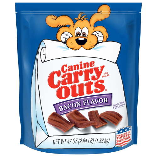 Canine Carry Outs Bacon Flavor Dog Treats 47oz Soft Chewy Snacks with Real Bacon
