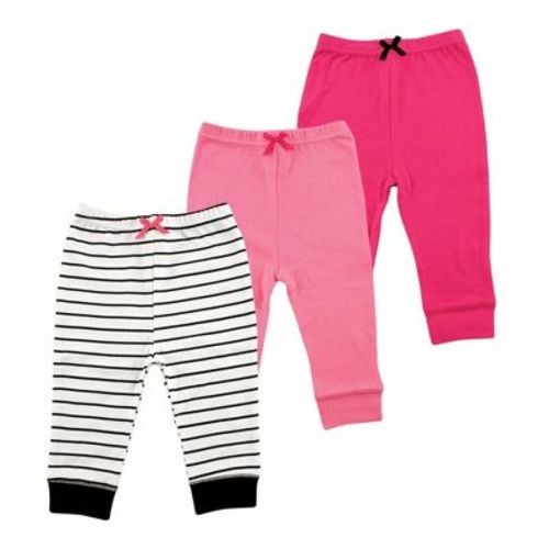 Luvable Friends Basics Infant Baby Everyday Cotton Pants 3-Pack, Shadow Stripes, 0-3 Months