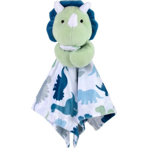 Minky Animal Snuggler Lovey Blanket for Kids, Babies, Boys, Girls, Gender Neutral Security Blanket with Stuffed Animal (Dynamic Dino)