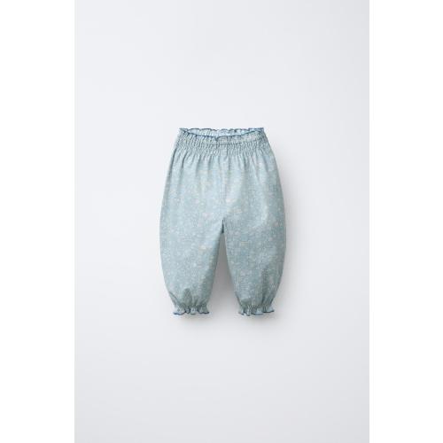 FLORAL PRINT PANTS - Light blue | ZARA United States