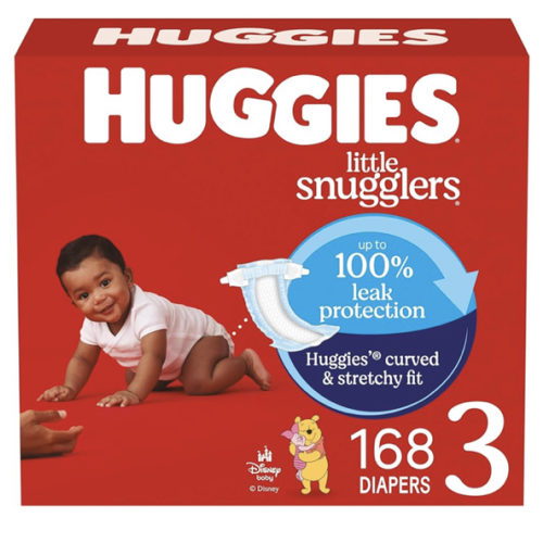 Huggies Size 3 Diapers, Little Snugglers Baby Diapers, Size 3 (16-28 lbs), 168 Count (6 Packs of 28), Packaging May Vary