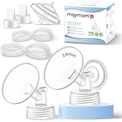 Maymom Pump Parts Compatible with Spectra S1 S2 9 Plus Electric Breastpump, 14mm Flange Valve Tubing Backflow Protector, Not Original Spectra Replacement Pump Parts Accessories