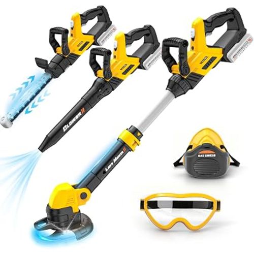 3-IN-1 Toddler Tool Set, Weed Wacker Toy, Kids Leaf Blower & Hedge Trimmer