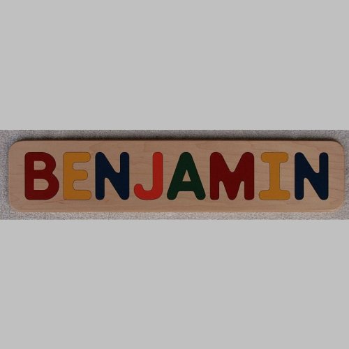 Name Puzzle - Raised Letters - All CAPS - Wood - Personalized - First Birthday Gift Toy - Made in USA  -  Kids Puzzle - Toddlers Puzzle