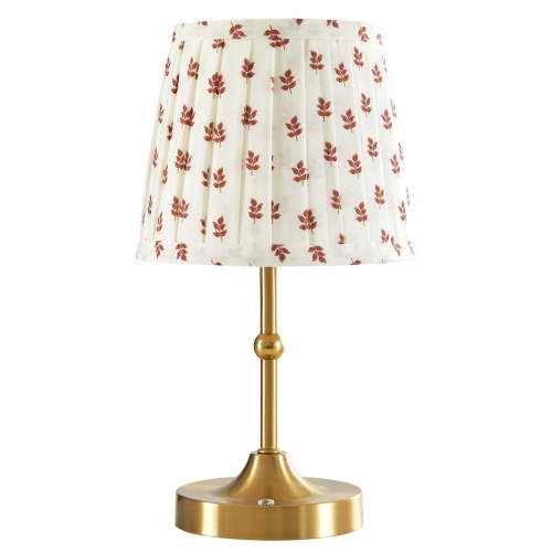 Stylehouse 13" Printed Pleated Rechargeable LED Lamp