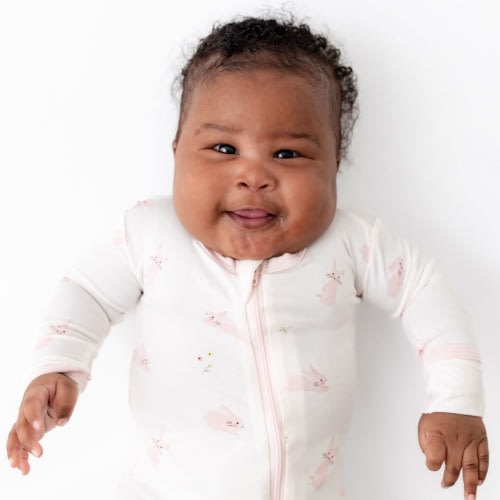 Bunny Zipper Baby Footie Pajama | 6-9M