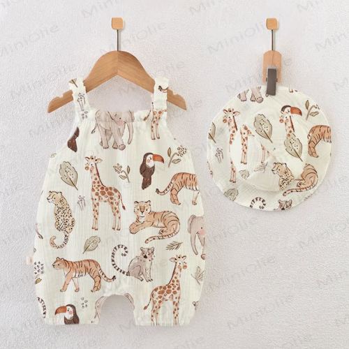 Baby Spring Animals Romper With Hat