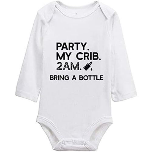listery Party My Crib Bodysuit Funny Bodysuit Baby Sayings Baby Boy Clothes Party At My Crib 2 Am Bodysuits Baby Girl Clothes