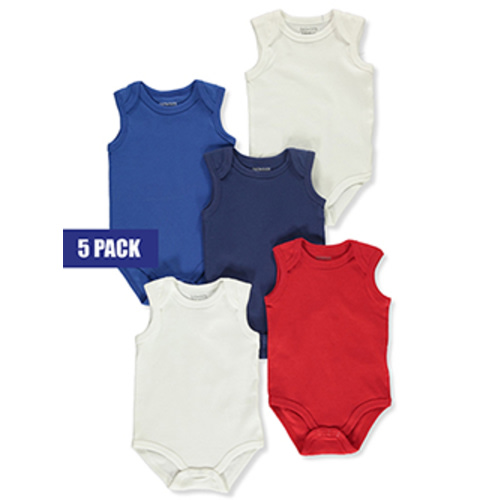 Duck Duck Goose Baby Boys' 5-Pack Sleeveless Bodysuits