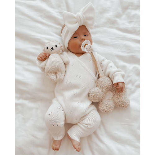 Pointelle Romper Milk White Deluxe Gift Set | The Honey and Bro Co\n – The Honey and Bro Co.